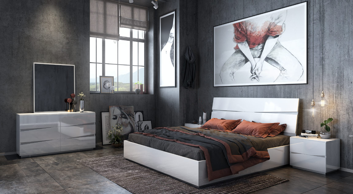 sienna white gloss bedroom furniture